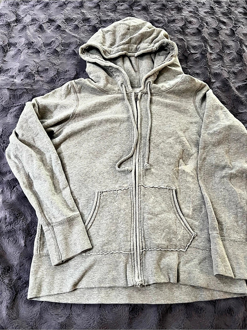 American Eagle Outfitters Zip Front Hoodie Gray Size Medium